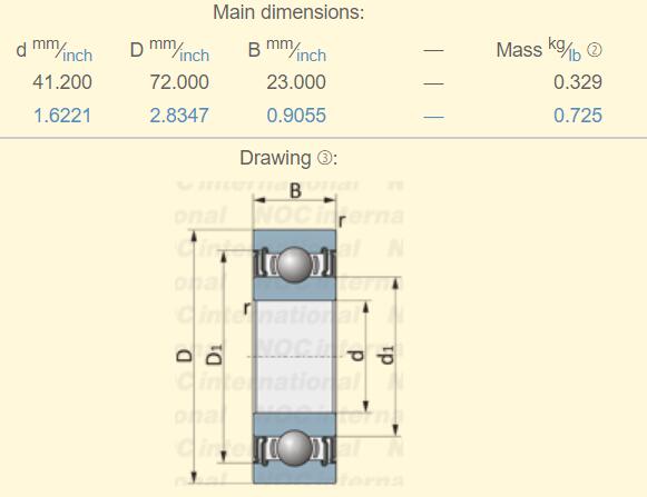 83B231 Bearing dimension 